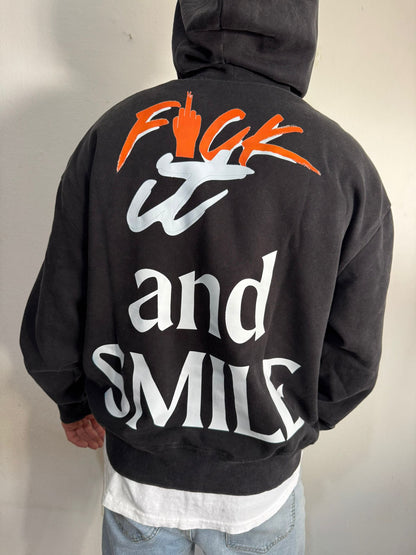 Canguro Oversize "Fuck It" Jaspeado